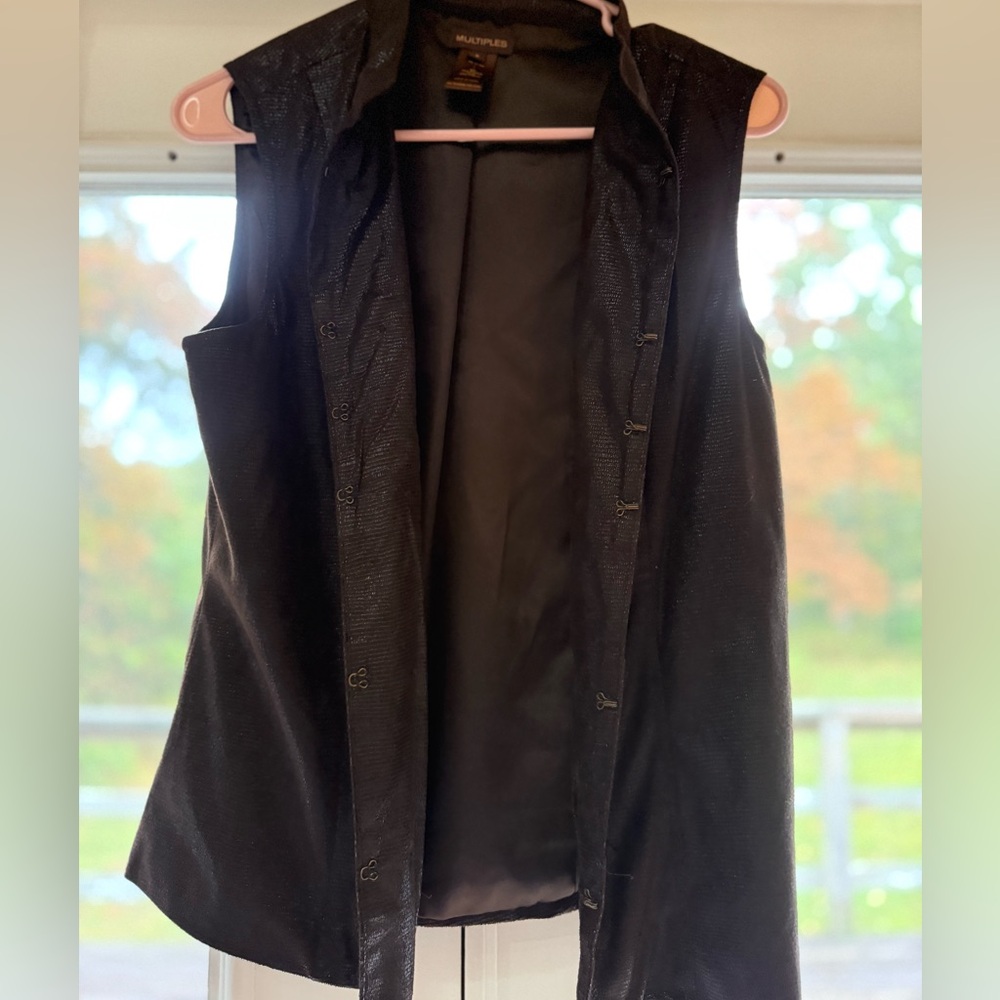 Multiples Dark Textured Vest